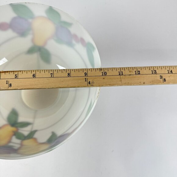 Vintage 1970's Glass Hurricane Ruffled Top Replacement Shade Faux Stained Glass - Picture 5 of 7